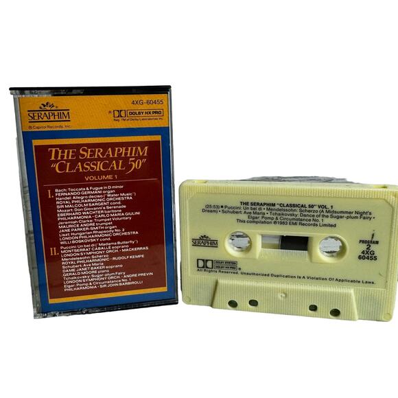 THE SERAPHIM "CLASSICAL 50" 1983 EMI Records Cassette Tape Vintage Tchaikovsky - Picture 1 of 6